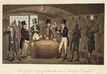 Tom, Jerry und Logic probieren Wein in den London Docks, aus 